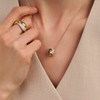 Bold Zirconia Crossover Necklace
