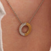 Contrast Zirconia Necklace