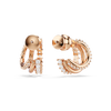 Hyperbola hoop earrings, Mixed cuts, Mini, White, Rose gold-tone plated