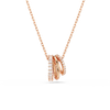 Hyperbola pendant, Mixed cuts, White, Rose gold-tone plated