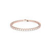 Matrix Tennis bracelet, Round cut, White, Rose gold-tone plated