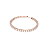 Matrix Tennis bracelet, Round cut, White, Rose gold-tone plated