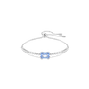 Matrix bracelet, Mixed cuts, Blue, Rhodium plated