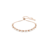 Matrix bracelet, Crystal pearl, Round cuts, White, Rose gold-tone plated