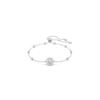 Una Angelic bracelet, Round cut, White, Rhodium plated