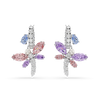 Ariana Grande x Swarovski drop earrings, Mixed cuts, Dragonfly, Multicolored, Rhodium plated