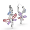 Ariana Grande x Swarovski drop earrings, Mixed cuts, Dragonfly, Multicolored, Rhodium plated