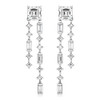 Double Strand Drop Earrings | 8mm Ash‑Cut Centre Stones | Square & Baguette Cuts