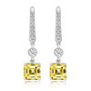 Drop Earrings with 7mm Yellow Asscher‑Cut Stones