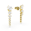Mesmera drop earrings, Mixed cuts, White, 18K gold finish