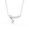 Matrix necklace, Round cut, White, Rhodium plated