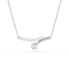 Matrix necklace, Round cut, White, Rhodium plated