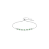 Matrix bracelet, Round cut, Green, Rhodium plated