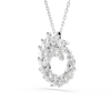 Mesmera pendant, Marquise cut, White, Rhodium plated