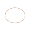 Matrix Tennis necklace, Round cut, White, 18K rose gold finish