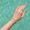 Gold Lab-Created Turquoise Beaded Bracelet