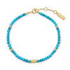 Gold Lab-Created Turquoise Beaded Bracelet