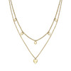 Classic Mini Heart Gold Plated Double Chain Necklace