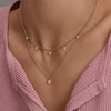 Classic Mini Heart Gold Plated Double Chain Necklace