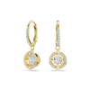 Una Angelic drop earrings, Round cut, White, 18K gold finish