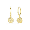 Una Angelic drop earrings, Round cut, White, 18K gold finish