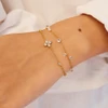 Gold Classic Bezel-Set Station Bracelet