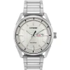 Citizen Men's Bracelet Watch, Silver Tone Bracelet,42MM