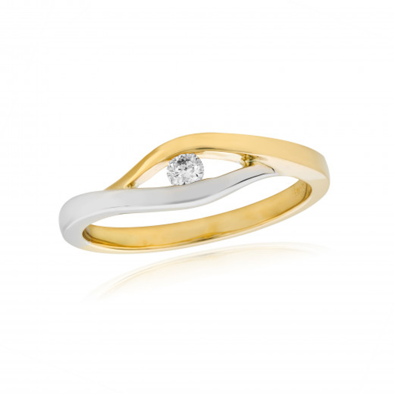 Single diamond store gold band