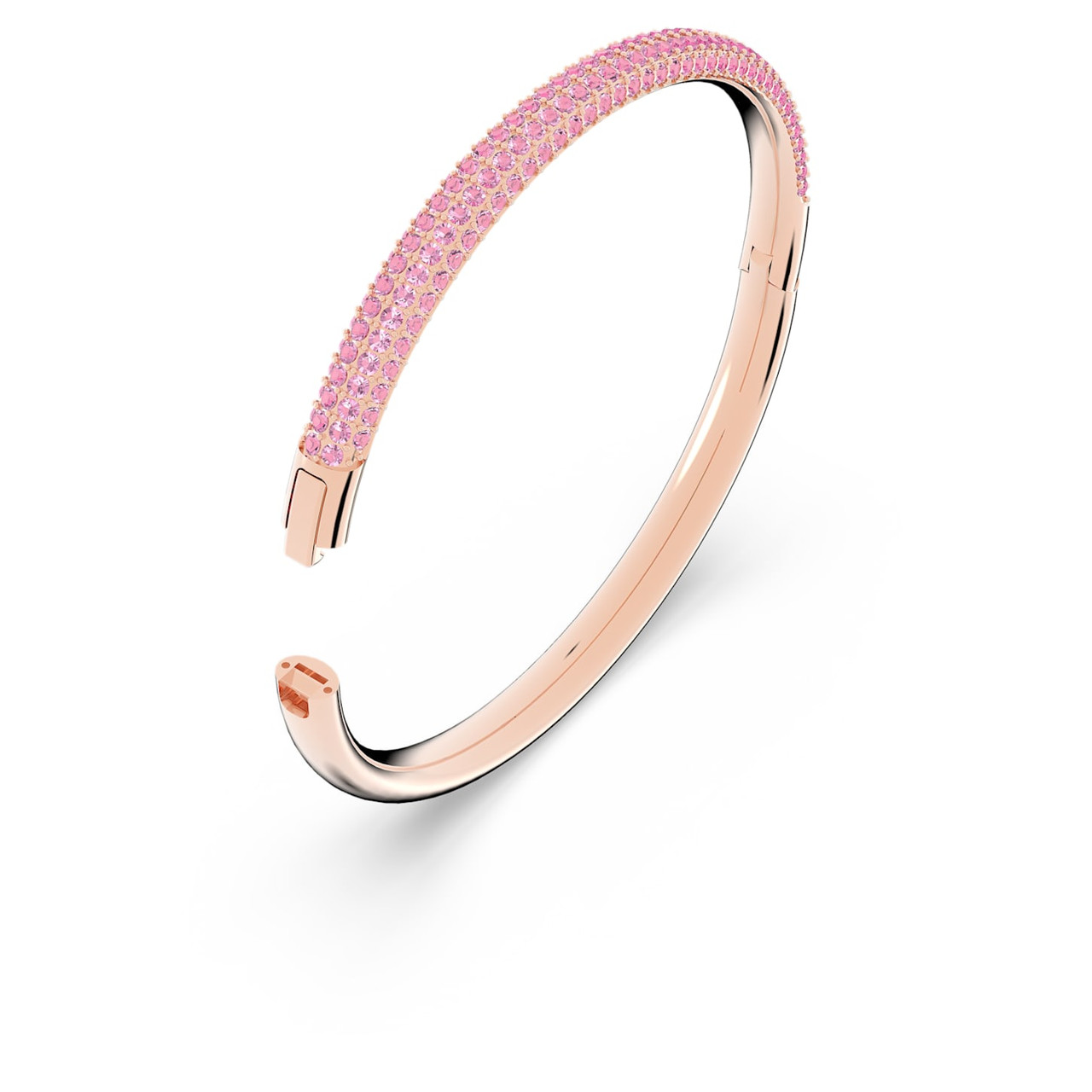 Stone bangle Pink, Rose gold-tone plated