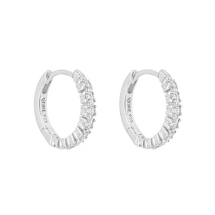 Diamonfire Dainty Pave Set Diamonfire Zirconia Cluster Hoop Earrings