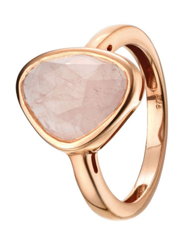 Rose Quartz Cushion Cut Ring