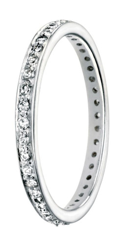 Clear CZ Pave Eternity Ring