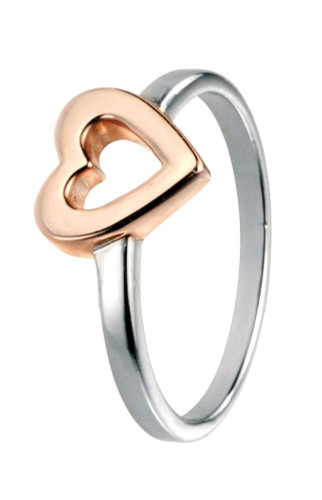 Rose Gold Plated Open Heart Ring