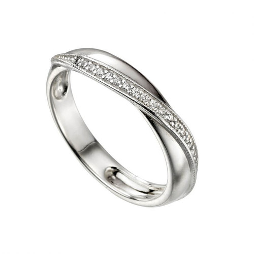 Twisted Wrap Ring With CZ