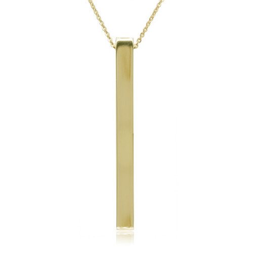 9ct Yellow Gold Bar Pendant Necklace