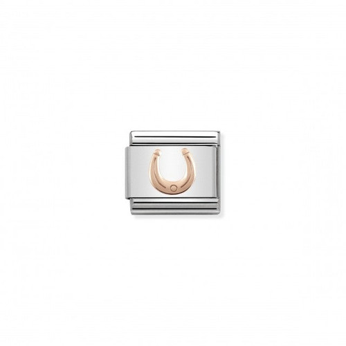 Composable Classic Link Rose Gold Engraved Horseshoe
