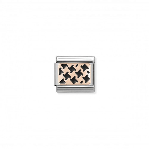Composable Classic Link Rose Gold Black Houndstooth