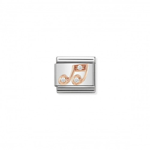 Composable Classic Link Rose Gold Music Note With CZ