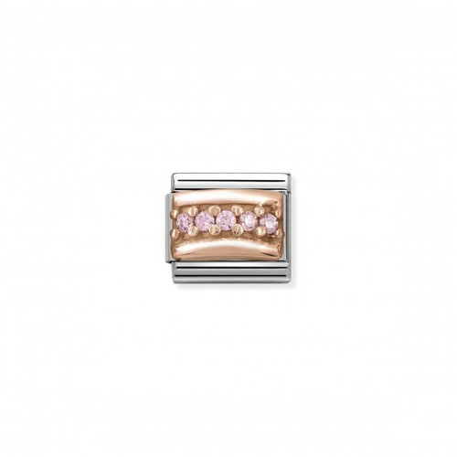 Composable Classic Link Rose Gold Pink Stones