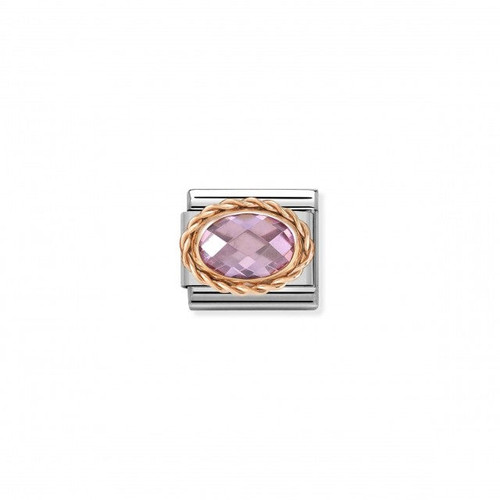 Composable Classic Link Rose Gold, Pink Stone