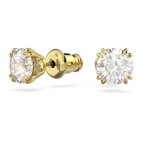 Swarovski Stilla stud earrings
Round cut, White, Gold-tone plated