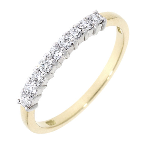 18ct Yellow Gold Diamond 0.25ct 9 Stone Claw Eternity Ring