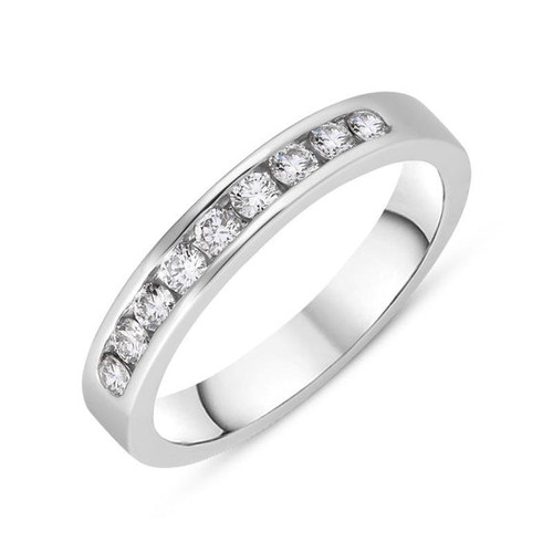 Platinum Diamond 0.30ct Ring Channel Set Eternity Ring