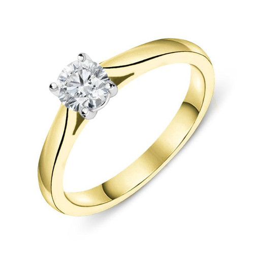 18ct Yellow Gold 0.41ct Diamond Brilliant Cut Solitaire Ring