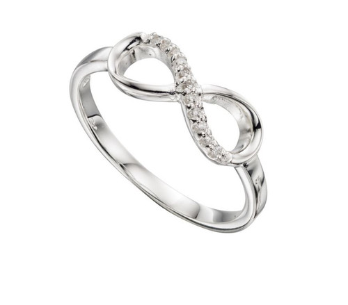 Clear CZ Pave Infinity Ring