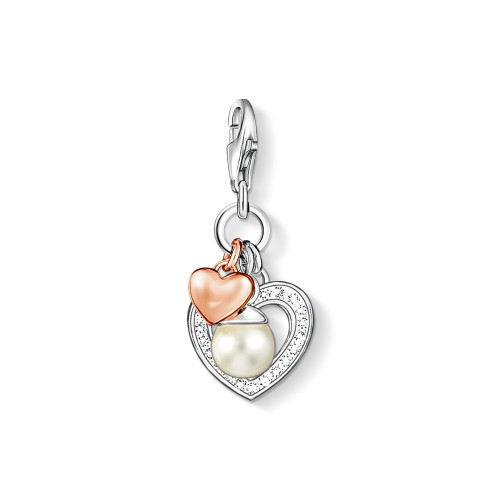 Thomas Sabo Charm pendant hearts with pearl