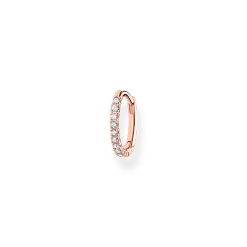 Thomas Sabo Single hoop earring white stones rose gold