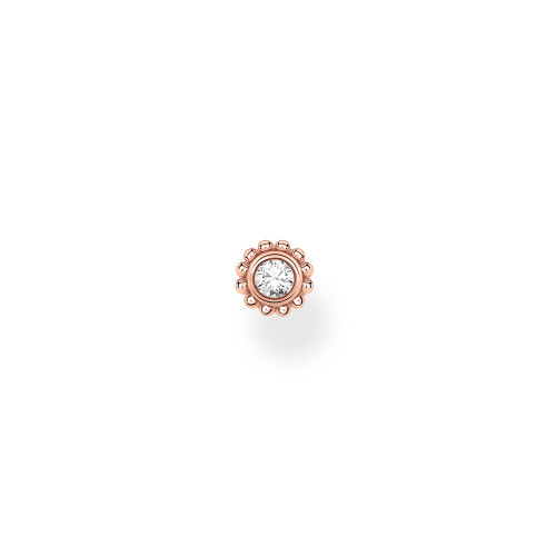 Thomas Sabo Single ear stud flower white stone rose gold