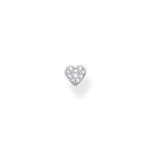 Thomas Sabo Single ear stud heart pavé silver