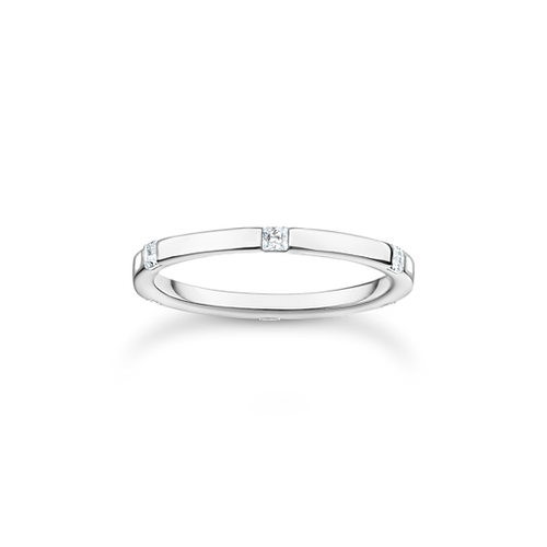 Thomas Sabo Ring with white stones silver size 52